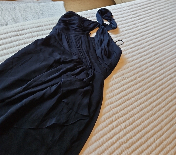 Badgley Mischka Black Asymmetrical Halter Sundress - Picture 4 of 4